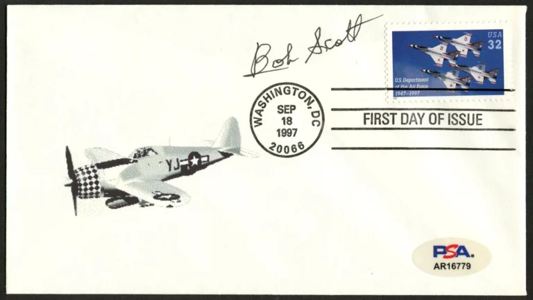 Robert Lee Scott Jr. d2006 signed autograph FDC Flying Tiger WWII PSA Stickered
