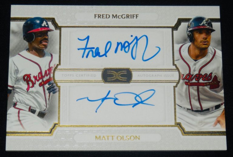 MATT OLSON & FRED MCGRIFF AUTOGRAPHED BASEBALL CARD (ATLANTA BRAVES) #07 of 35!