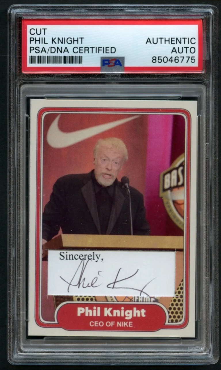 Phil Knight signed autograph Custom Cut Card Co-Founder of NIKE PSA Slabbed