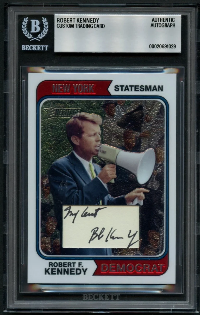 Robert F. Kennedy (Bob) signed autograph Statesman Democrat Custom Cut Card BAS