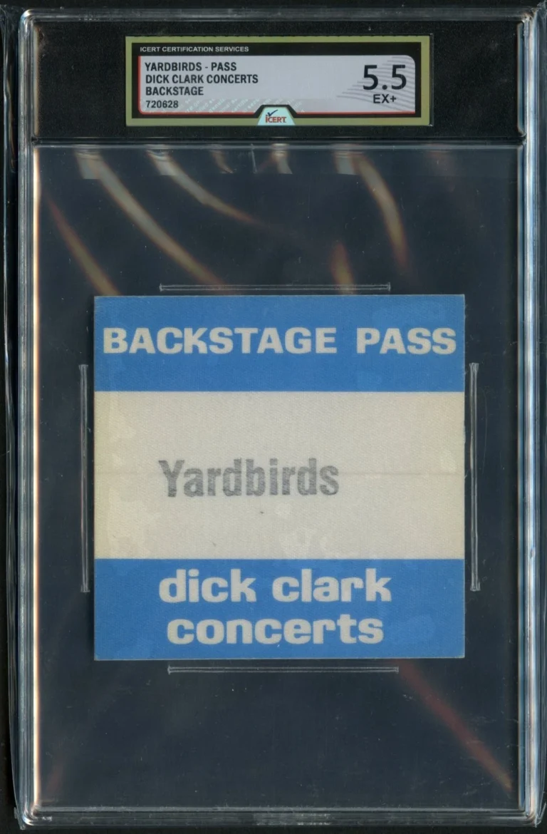Yardbirds Dick Clark Concerts Backstage Backstage Pass Grade 5.5 iCERT