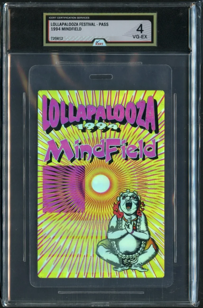 Lollapalooza Festival 1994 Mindfield Backstage Pass Grade 4 iCERT