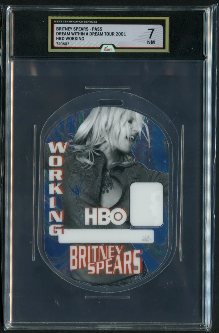 Britney Spears Dream Within A Dream Tour 2001 HBO Working Pass Grade 7 iCERT