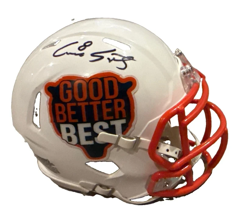 CAIRO SANTOS signed (CHICAGO BEARS) Good Better Best Mini helmet JSA CR86556