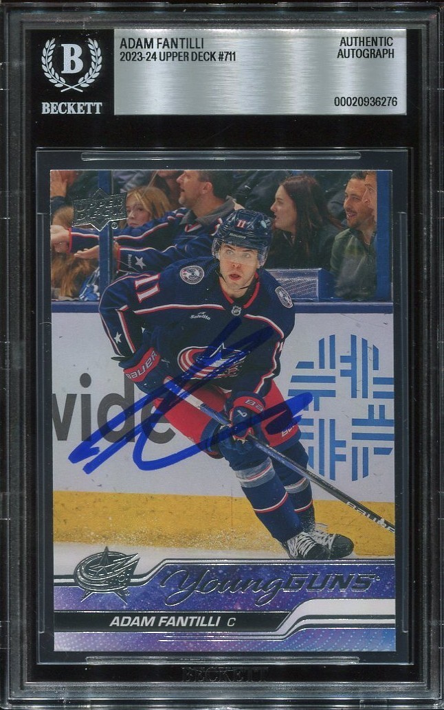 ADAM FANTILLI signed auto 2023 UD YOUNG GUNS ROOKIE CARD RC YG BECKETT (BAS)