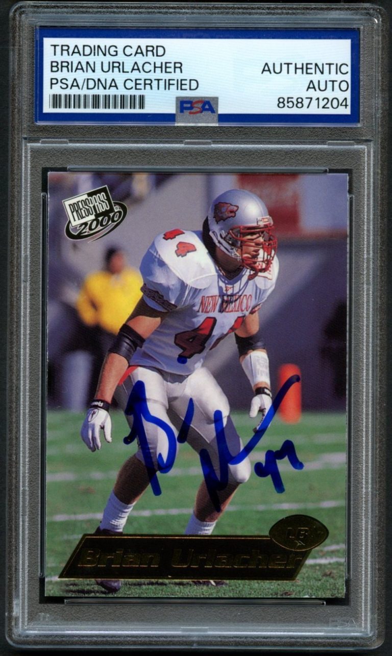 Brian Urlacher #8 signed autograph Chicago Bears 2000 Press Pass PSA Slabbed