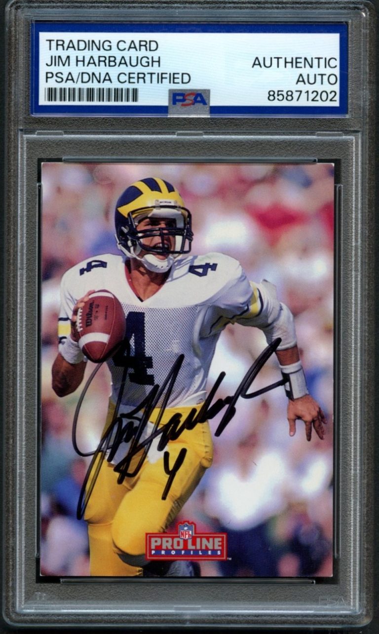 Jim Harbaugh #165 signed autograph Chicago Bears 1992 Proline PSA Slabbed