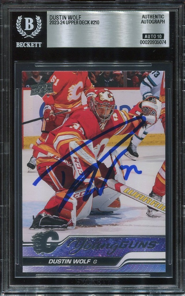 DUSTIN WOLF signed auto 2023 UD YOUNG GUNS ROOKIE CARD RC YG BECKETT 10 (BAS)