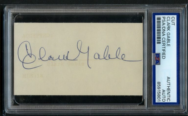Clark Gable d1960 signed autograph 2x3.5 cut Actor Gone With the Wind PSA Slab