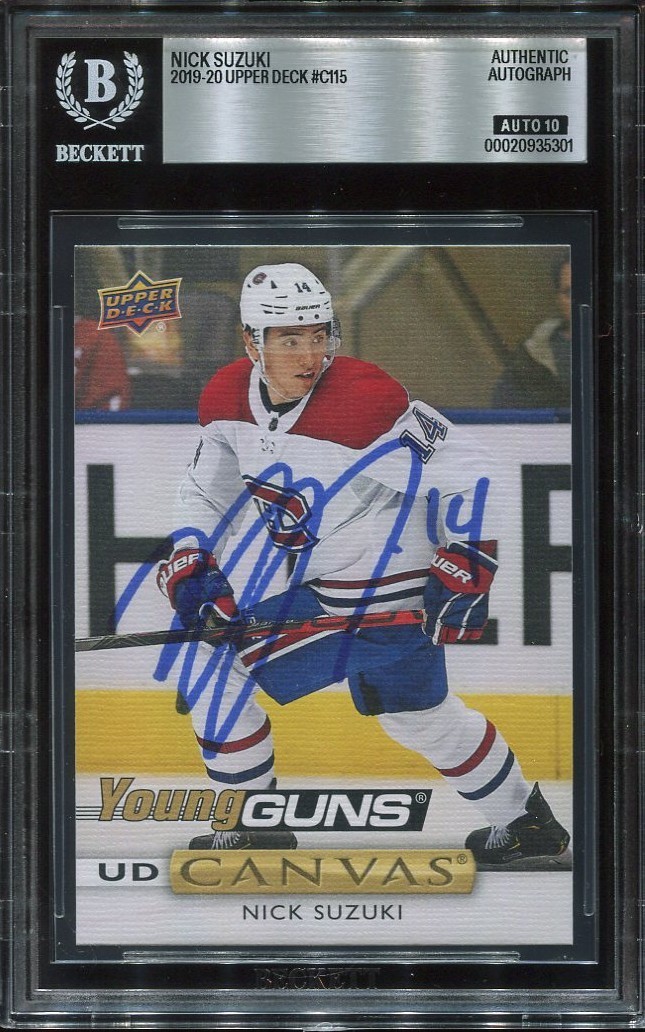NICK SUZUKI signed 2019 UD YOUNG GUNS CANVAS ROOKIE CARD RC YG BECKETT 10 (BAS)