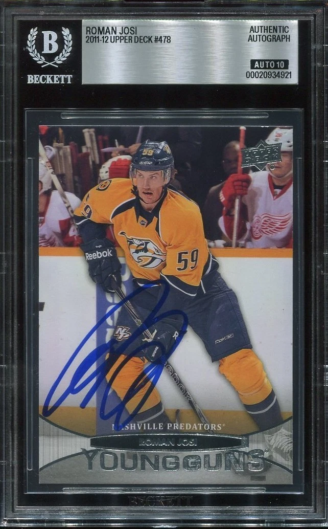 ROMAN JOSI signed auto 2011 UD YOUNG GUNS ROOKIE CARD RC YG BECKETT 10 (BAS)