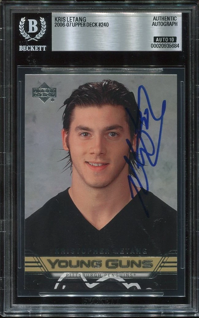 KRIS LETANG signed auto 2006 UD YOUNG GUNS ROOKIE CARD RC YG BECKETT 10 (BAS)