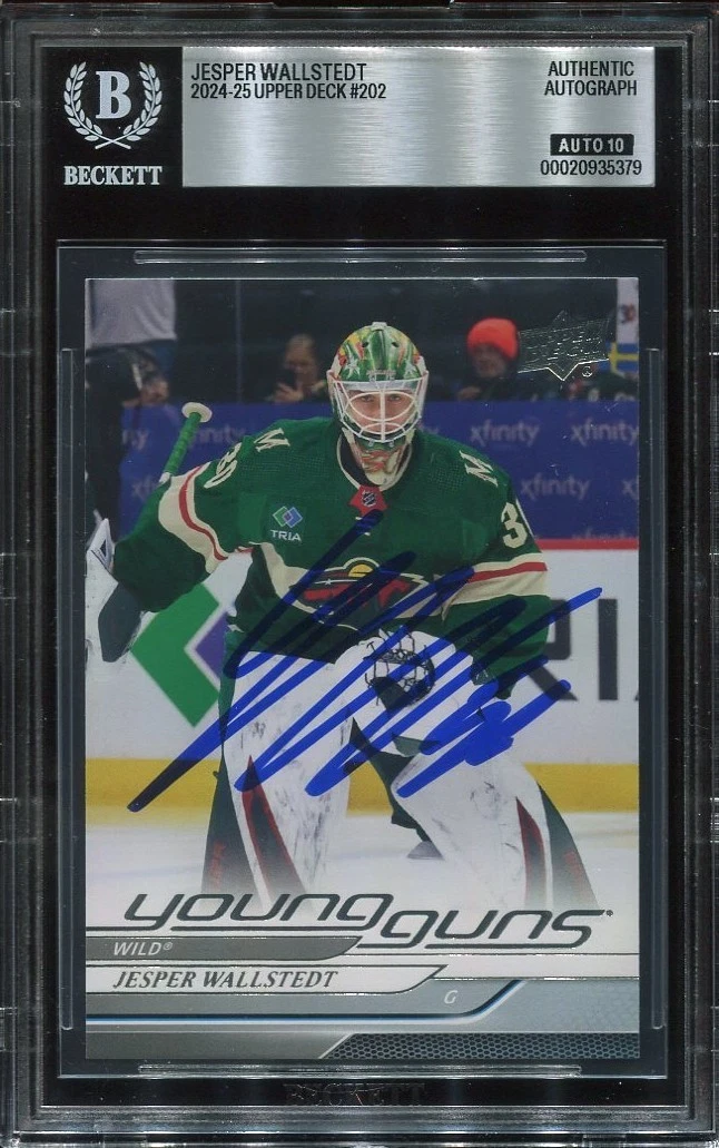 JESPER WALLSTEDT signed auto 2024 UD YOUNG GUNS ROOKIE CARD RC YG BECKETT 10 BAS