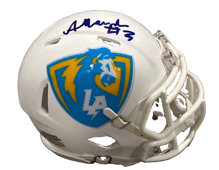 AKHEEM MESIDOR signed (LOS ANGELES CHARGERS Mini football helmet BECKETT BW61174