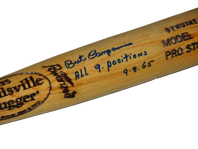 BERT CAMPANERIS AUTOGRAPHED BAT (OAKLAND ATHLETICS) - Spring Training Used Bat!