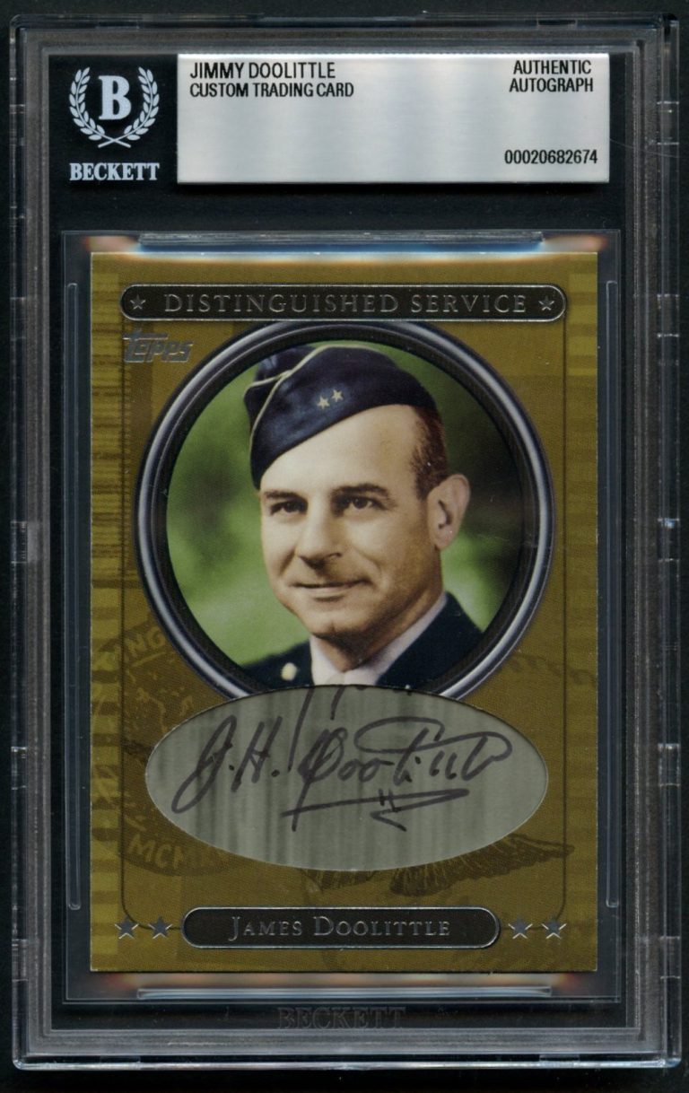 Jimmy Doolittle signed autograph Distinguished Service Custom Cut Card BAS Slab