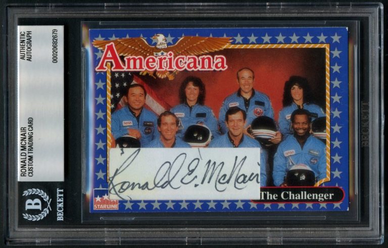 Ronald McNair signed auto Custom Cut Astronaut Space Shuttle Challenger Card BAS