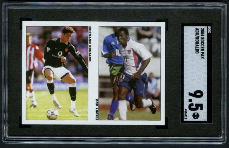 Cristiano Ronaldo & Adu 2004 Soccer Pax ROOKIE Trading Card SGC Grade 9.5 MT+