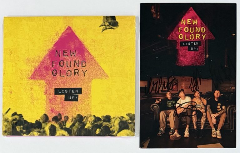 SIGNED NEW FOUND GLORY LISTEN UP ALBUM CARD & NEW CD BAS BECKETT COA AUTOGRAPH