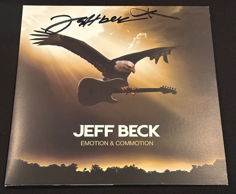 JEFF BECK Signed Emotion & Commotion LP ALBUM COVER Beckett Auth (BAS) LOA