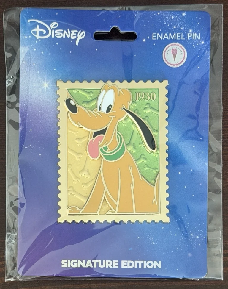 Disney Pluto Royal Stamp Pin | Pink à la Mode | Signature Edition NEW PALM