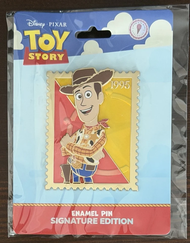 Disney Woody Toy Story Royal Stamp Pin | Pink à la Mode | Signature Edition NEW
