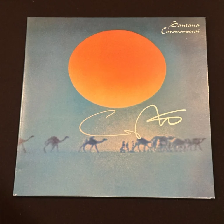 CARLOS SANTANA Signed Caravanserai LP ALBUM COVER Beckett (BAS) LOA AUTO 10