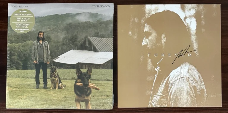 Noah Kahan Stick Season Chestnut Vinyl 2LP & SIGNED Forever Art Card PSA DNA COA