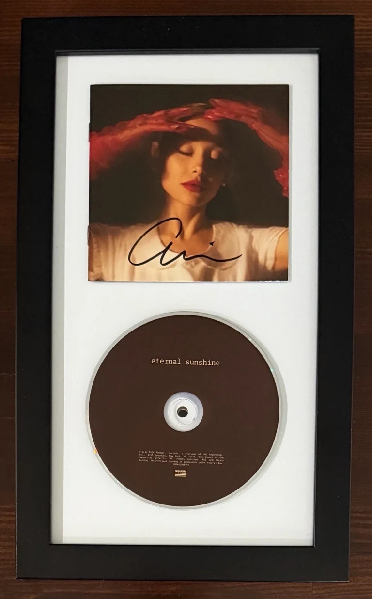 FRAMED Ariana Grande Eternal Sunshine CD & SIGNED Booklet PSA DNA COA AUTOGRAPH