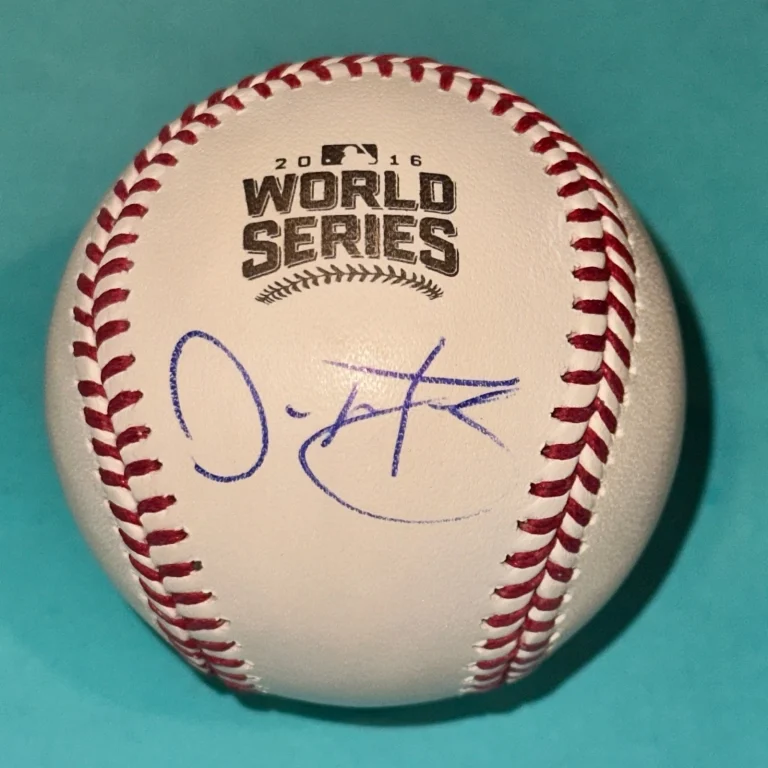 DAVE MARTINEZ (Cubs) Signed Official 2016 WORLD SERIES Baseball Beckett (BAS)