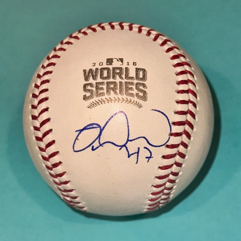 MIGUEL MONTERO (Cubs) Signed Official 2016 WORLD SERIES Baseball Beckett (BAS)