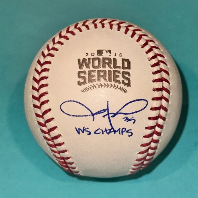 JASON HAMMEL (Cubs) Signed Official 2016 WORLD SERIES Baseball Beckett w/ INSC