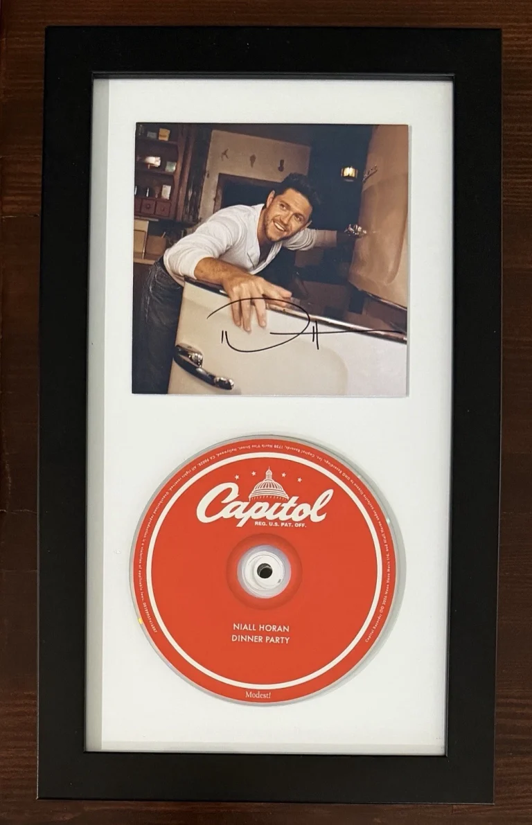 FRAMED Niall Horan SIGNED Dinner Party Card & CD PSA DNA COA AUTOGRAPH One D