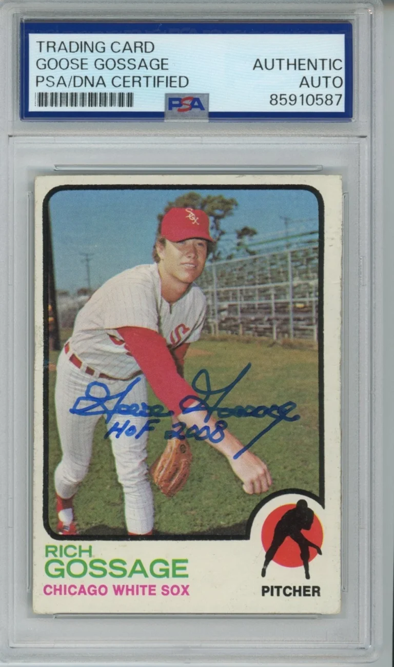 1973 Topps Rich Goose Gossage SIGNED RC Rookie PSA DNA COA AUTO HOF 2008
