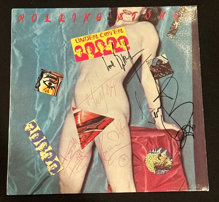 ROLLING STONES Signed UNDER COVER LP ALBUM COVER Beckett, PSA & REAL LOAs