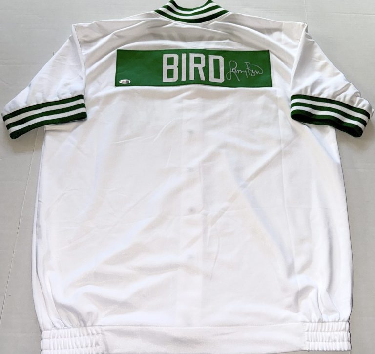 Larry Bird Boston Celtics signed Custom Warm Up Jacket autographed JSA Witness