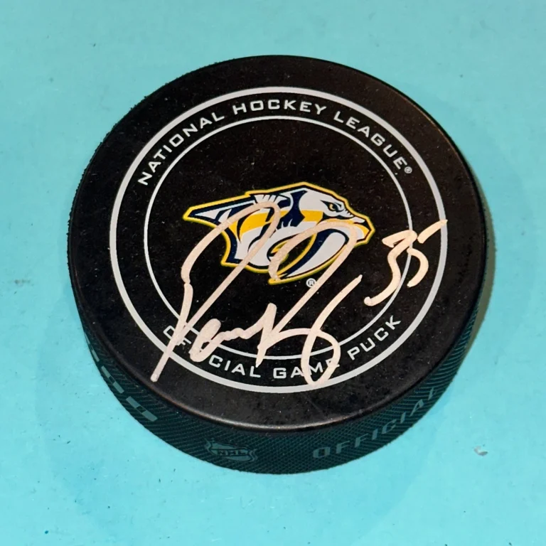 PEKKA RINNE Signed Nashville PREDATORS Official GAME Puck Beckett (BAS)