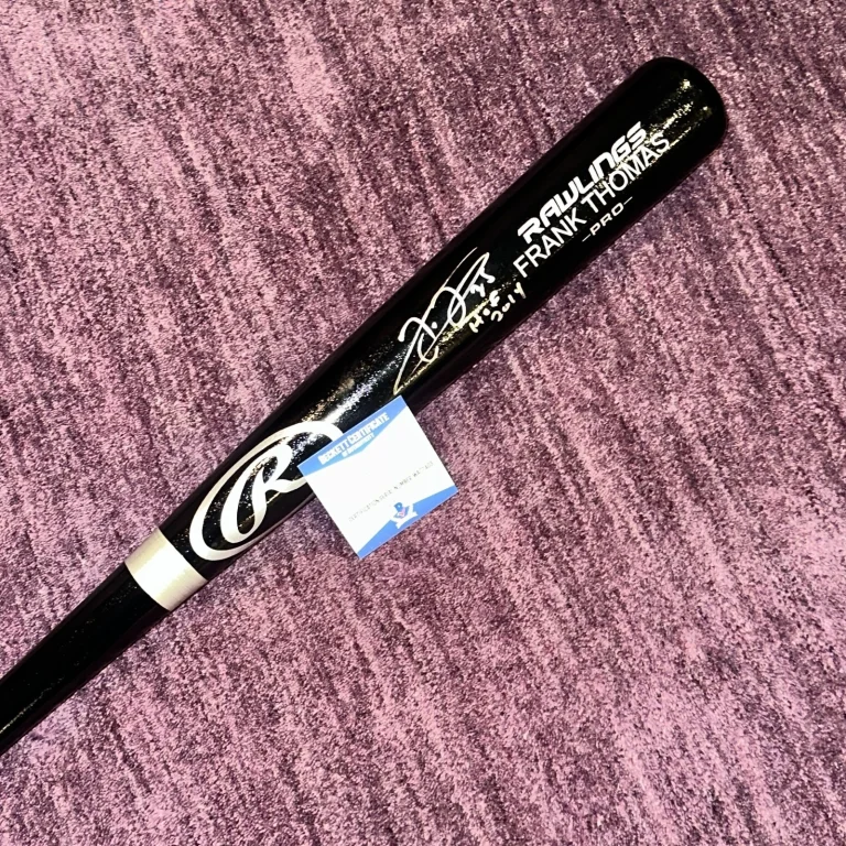 FRANK THOMAS (White Sox) Signed Engraved Bat w/ Beckett Witness COA & HOF Inscrp