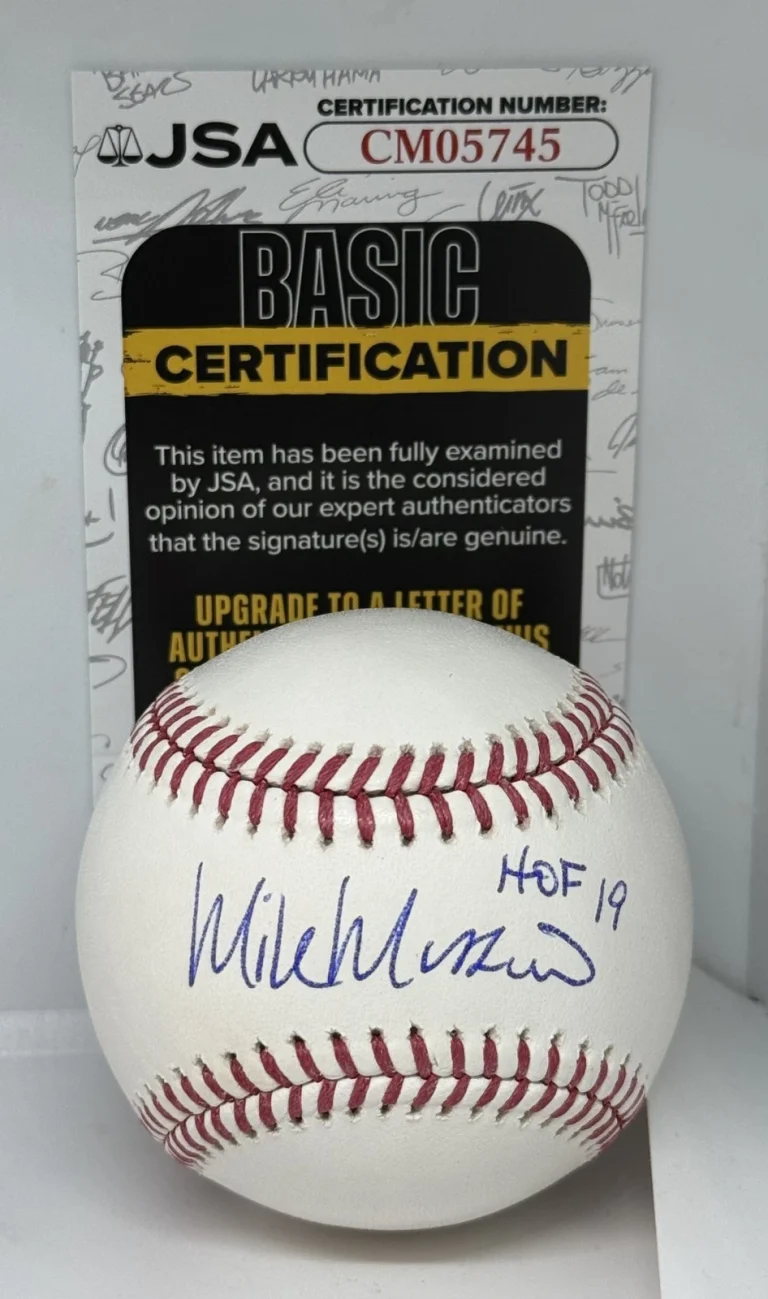 Mike Mussina Yankees Orioles signed MLB Baseball Ball W/ HOF Inscription JSA