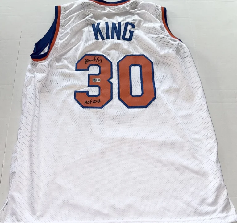 Bernard King New York Knicks signed White Custom jersey W/ HOF Beckett Witnessed