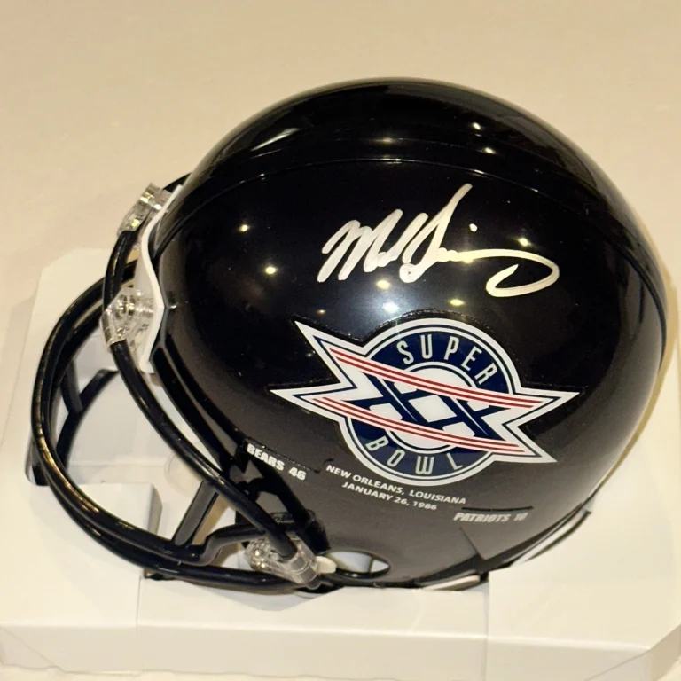 MIKE SINGLETARY Signed Chicago BEARS SUPER BOWL XX VSR4 Mini-helmet Beckett BAS