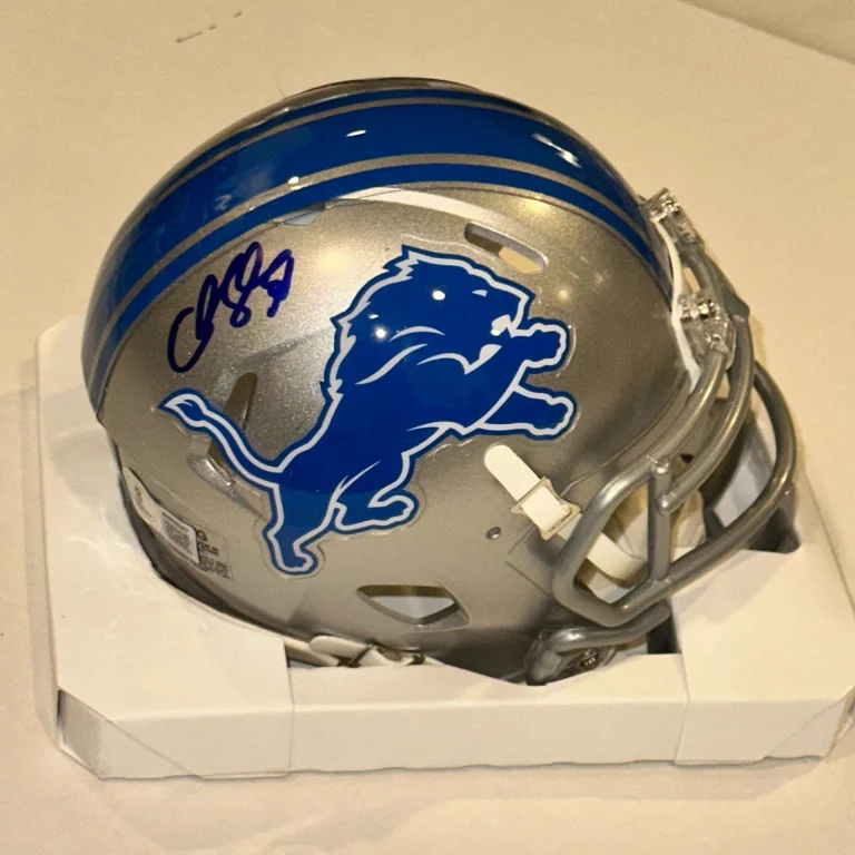 CHRIS SPIELMAN Signed Detroit LIONS Mini-helmet Beckett (BAS)