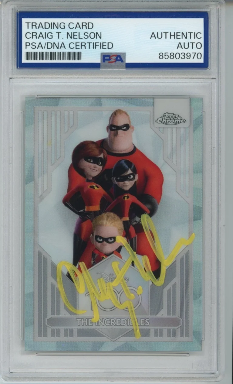 2023 DISNEY TOPPS CHROME REFRACTOR MR INCREDIBLE CRAIG T NELSON PSA DNA COA AUTO