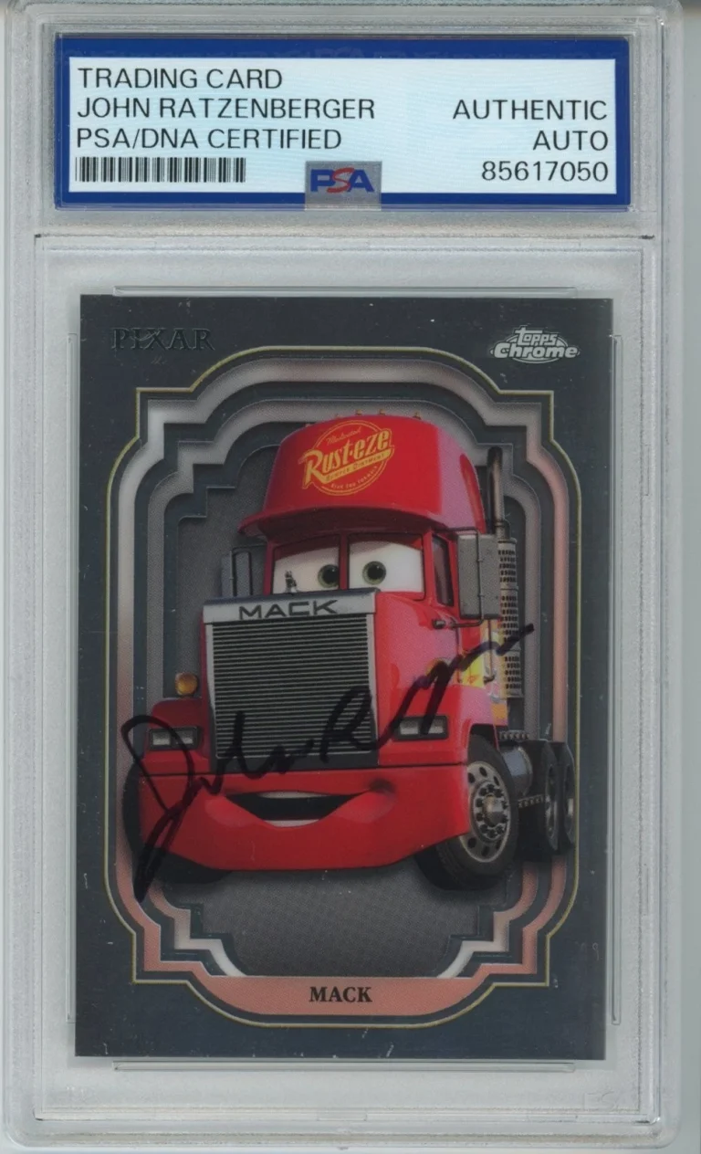 2024 TOPPS CHROME DISNEY CARS MOVIE MACK SIGNED JOHN RATZENBERGER PSA DNA COA