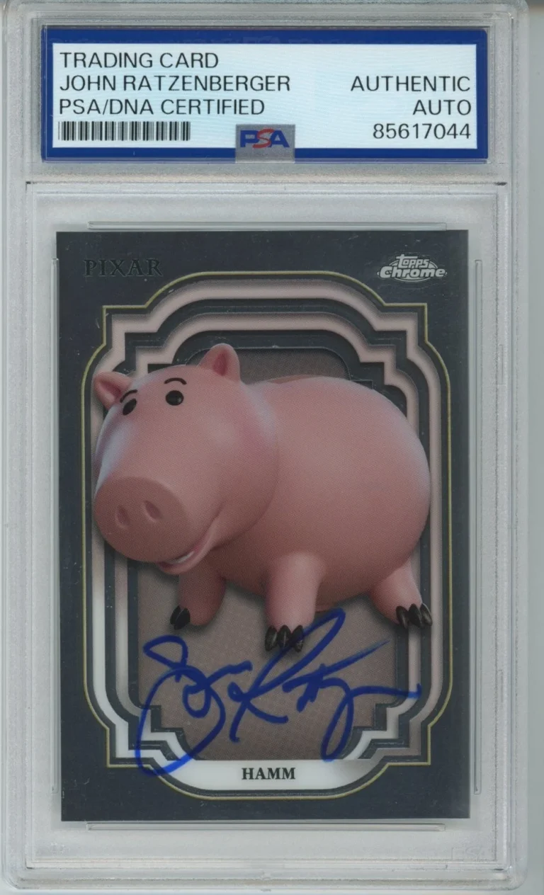 2024 TOPPS CHROME DISNEY TOY STORY HAMM SIGNED JOHN RATZENBERGER PSA DNA COA