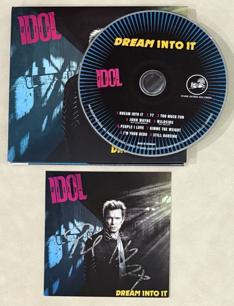 BILLY IDOL SIGNED DREAM INTO IT ALBUM COVER ART CARD AUTOGRAPH & CD PSA DNA COA