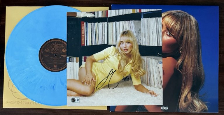 SIGNED Sabrina Carpenter Short Sweet Art Card & Vinyl BAS Beckett COA Autograph