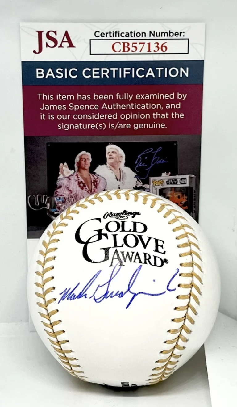 Mark Grudzielanek KC Royals signed Gold Glove Baseball Ball autographed JSA