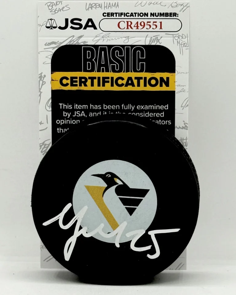 Maxime Talbot signed Pittsburgh Penguins Logo Puck autographed JSA