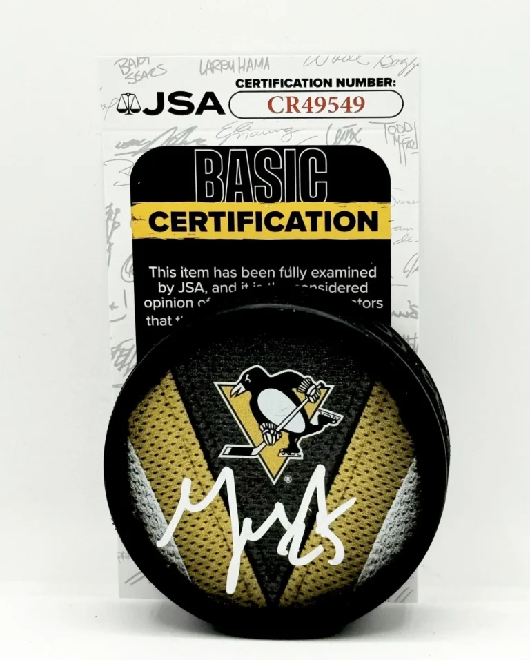 Maxime Talbot signed Pittsburgh Penguins Puck autographed JSA